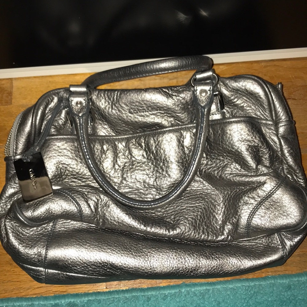 Calvin Klein silver pocketbook